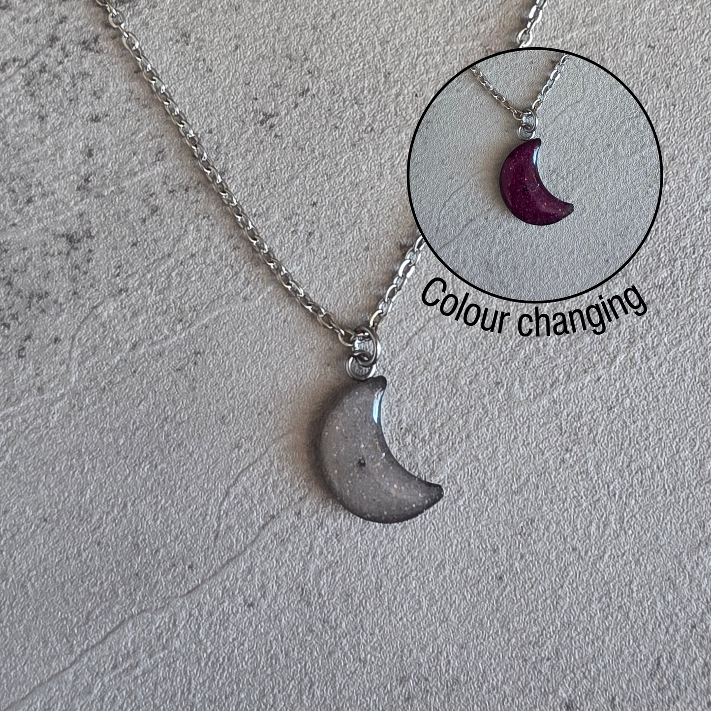 Crescent Moon Rose Moon Moondust Necklace Hypoallergenic