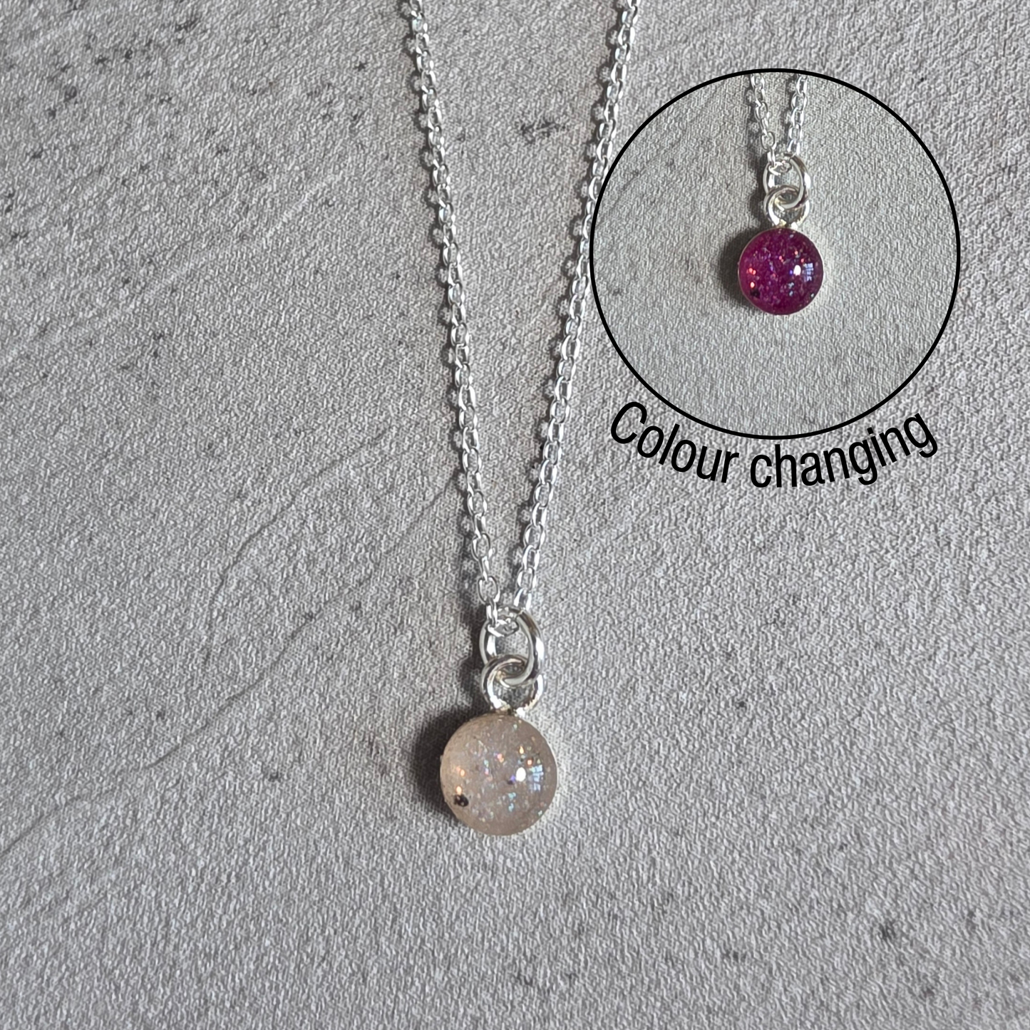Tiny Rose Moon Moondust Necklace Sterling Silver