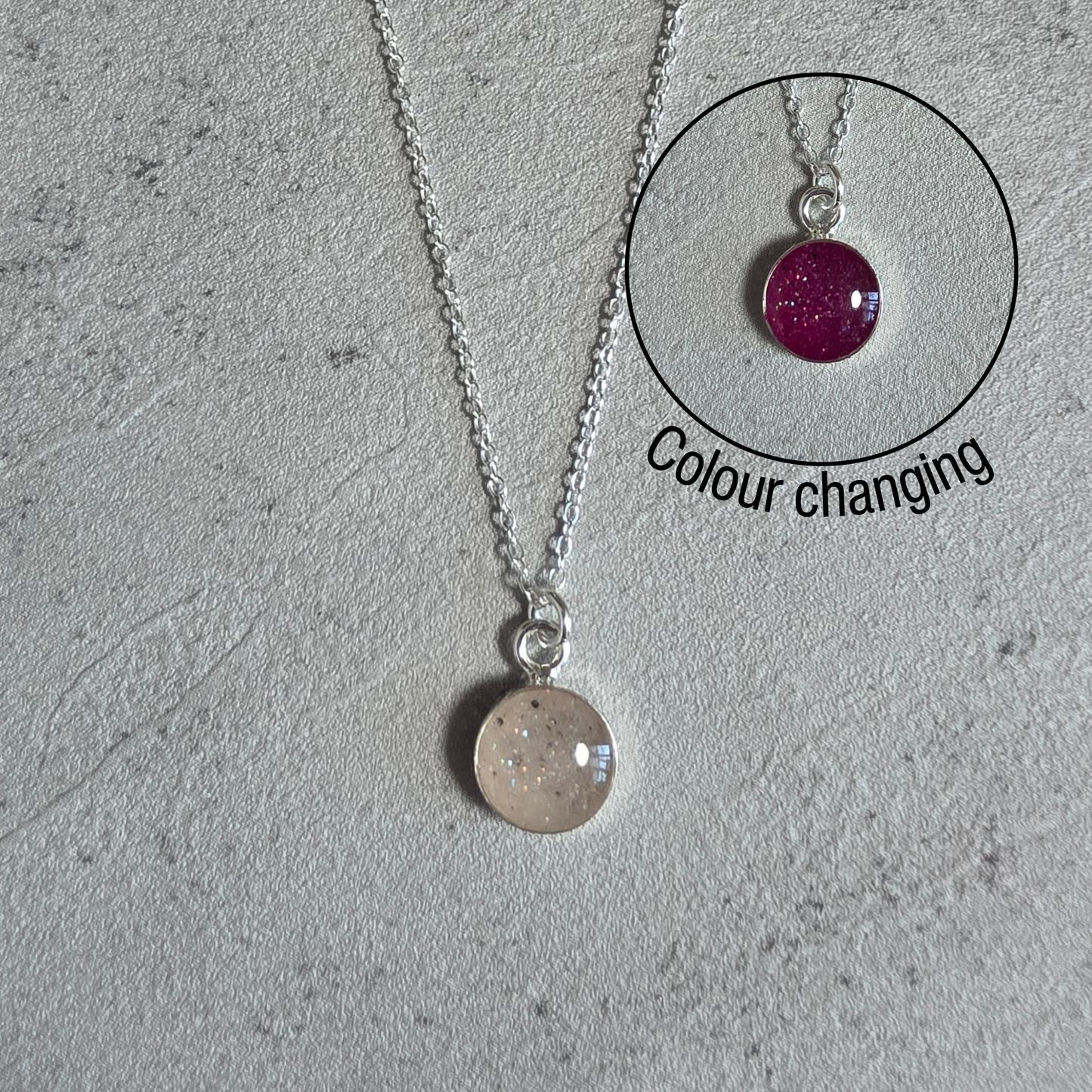 Small Rose Moon Moondust Necklace Sterling Silver