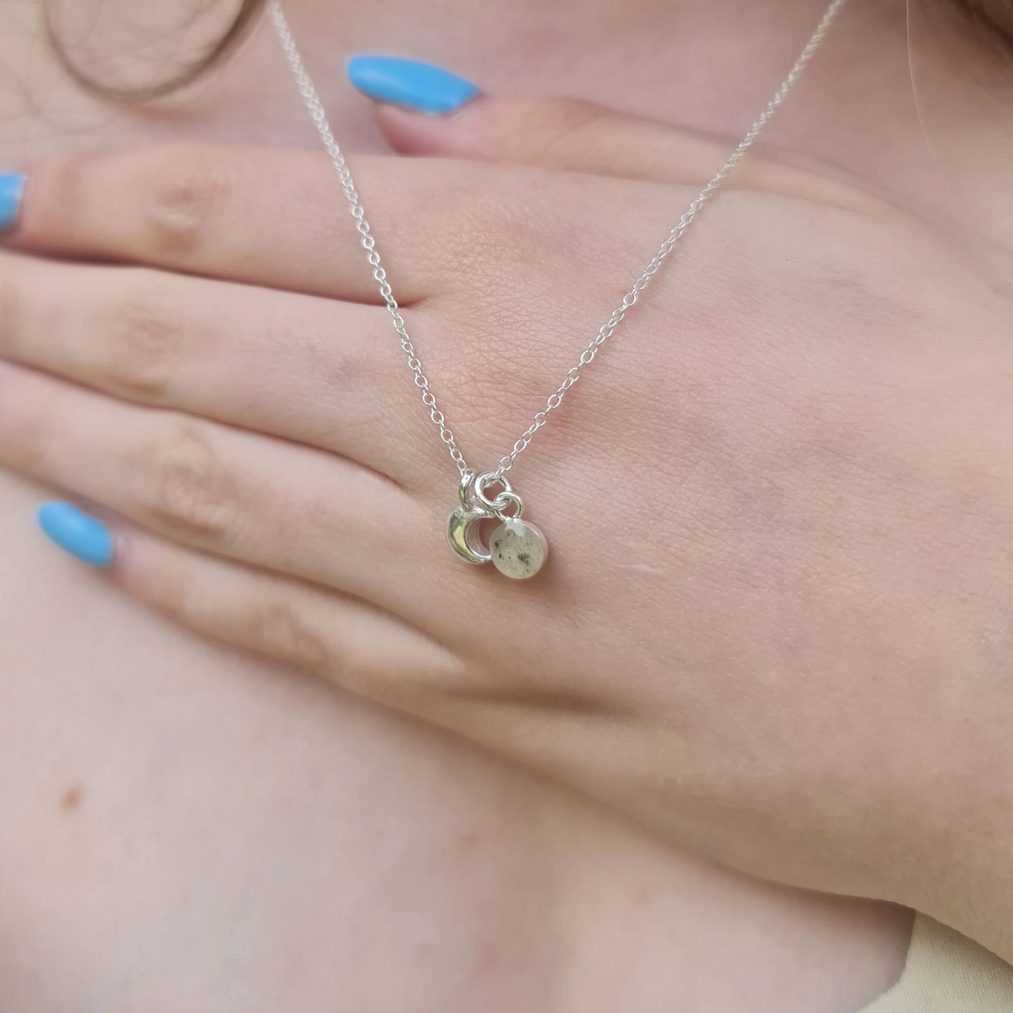 Tiny Moondust Necklace 925. Sterling Silver