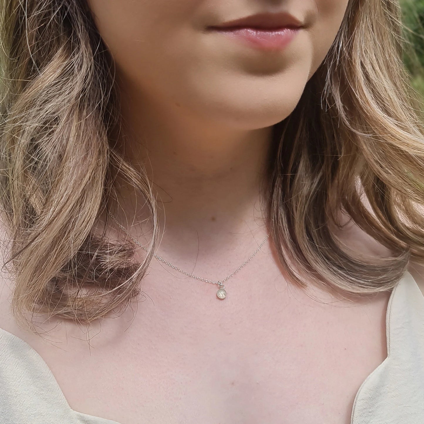Tiny Moondust Necklace 925. Sterling Silver