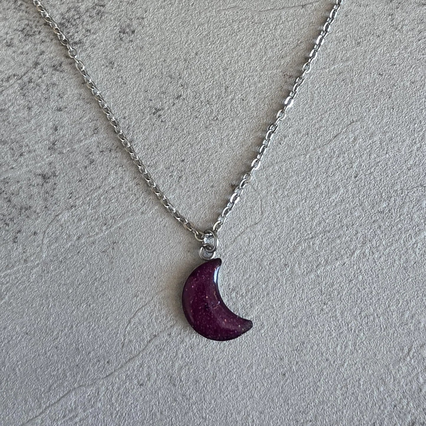 Crescent Moon Rose Moon Moondust Necklace Hypoallergenic