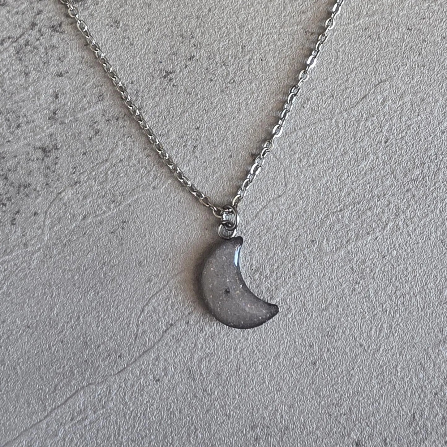 Crescent Moon Rose Moon Moondust Necklace Hypoallergenic