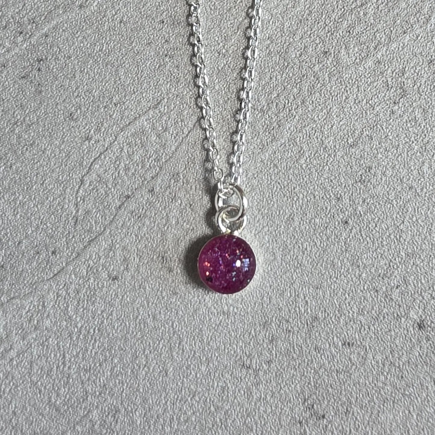 Tiny Rose Moon Moondust Necklace Sterling Silver