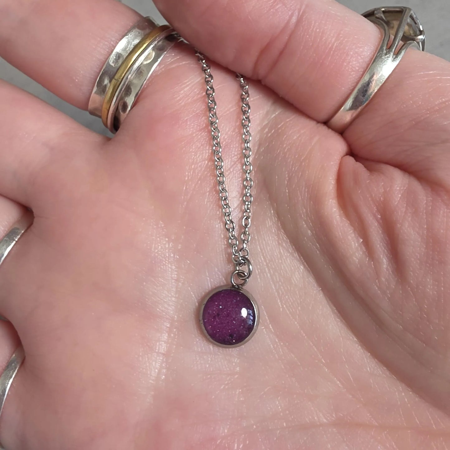 Small Rose Moon Moondust Necklace Hypoallergenic