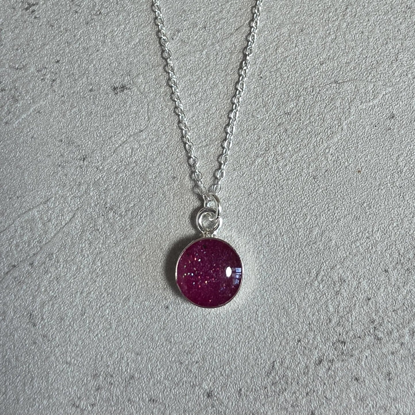 Small Rose Moon Moondust Necklace Sterling Silver