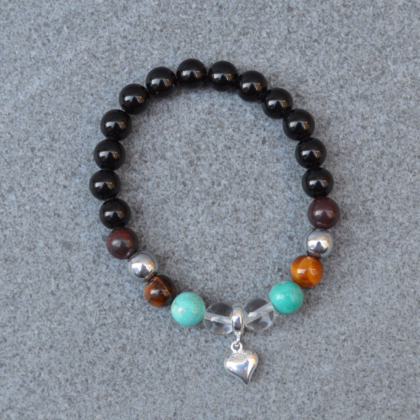 Depression Support Crystal Healing Bracelet with Sterling Silver Charm