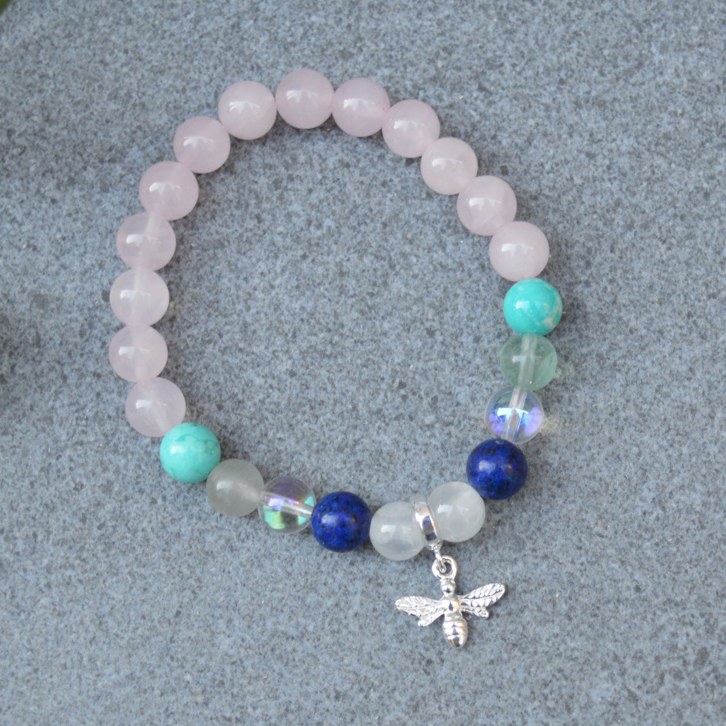 Breast Feeding Support Crystal Healing Bracelet with Sterling Silver Charm