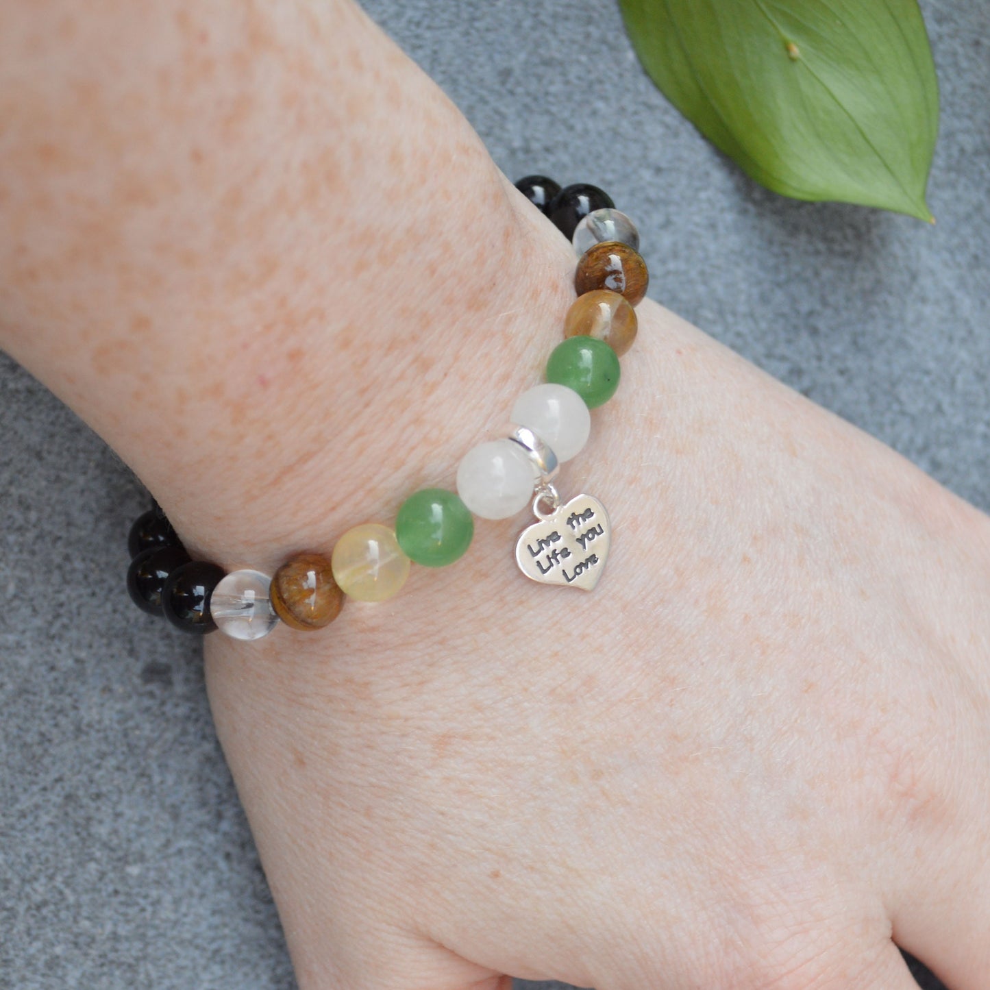 Prosperity & Wealth Bracelet- Crystal Healing Bracelet- Custom Bracelet- Sterling Silver Charm
