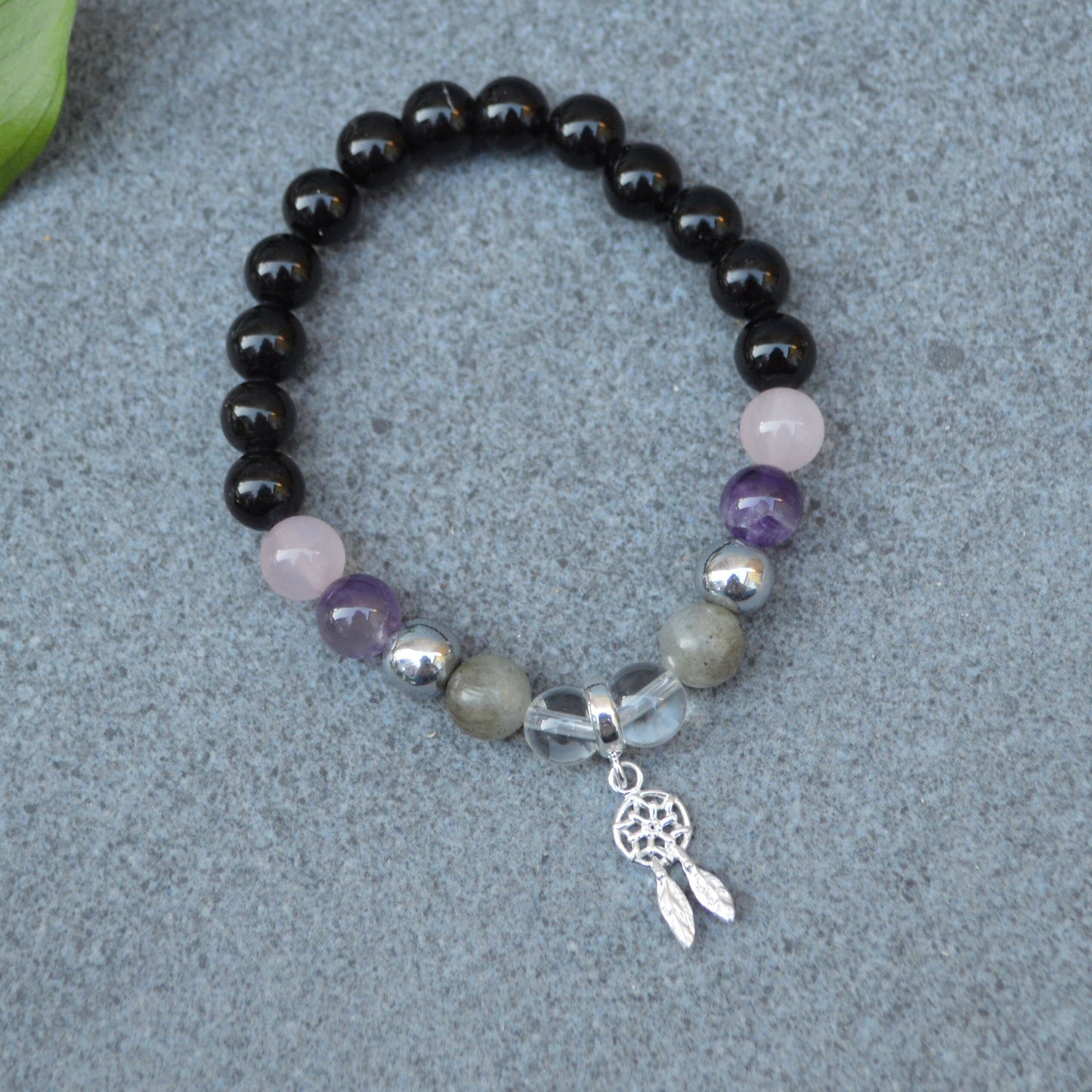 Sleep Support Bracelet- Crystal Healing Bracelet- Custom Bracelet- Sterling Silver Charm