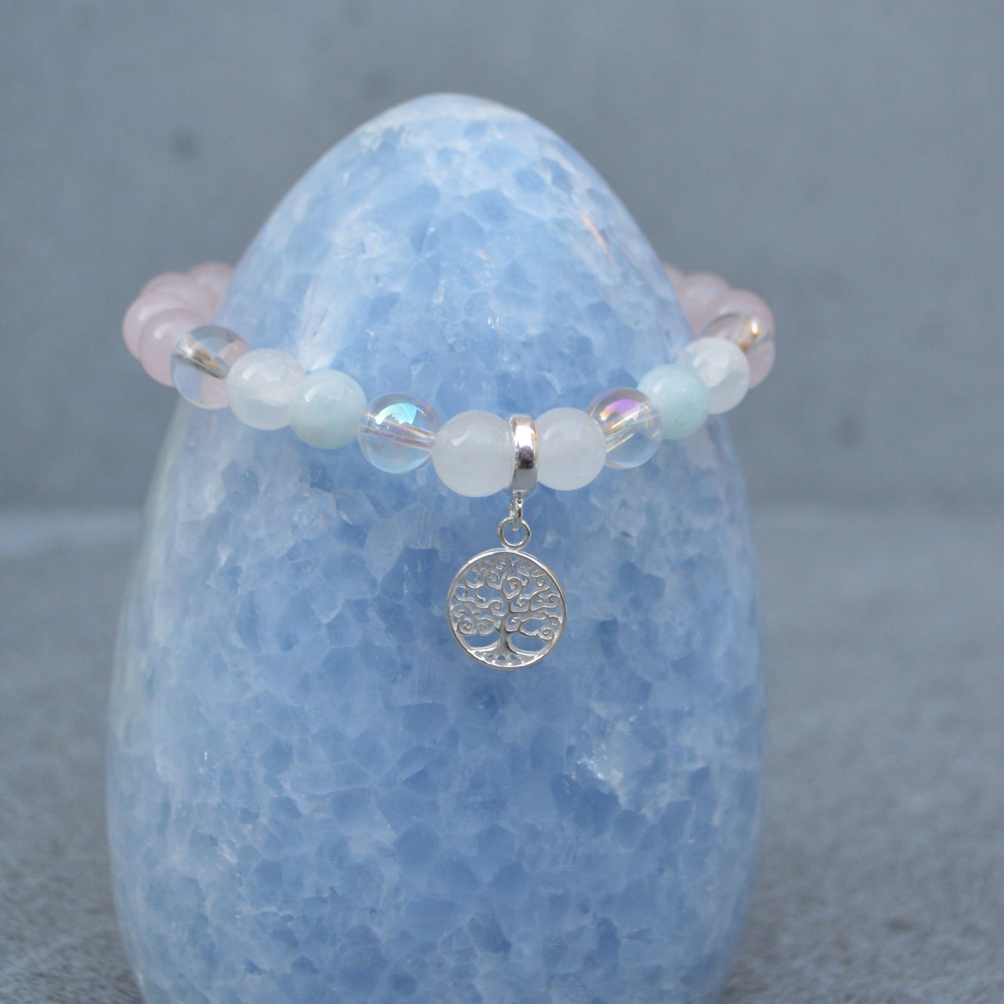 Daughterly Love Crystal Healing Bracelet with Sterling Silver Charm