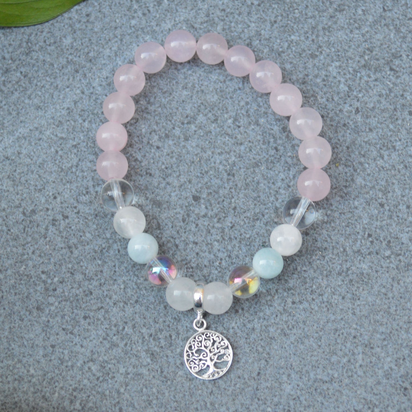 Daughterly Love Crystal Healing Bracelet with Sterling Silver Charm
