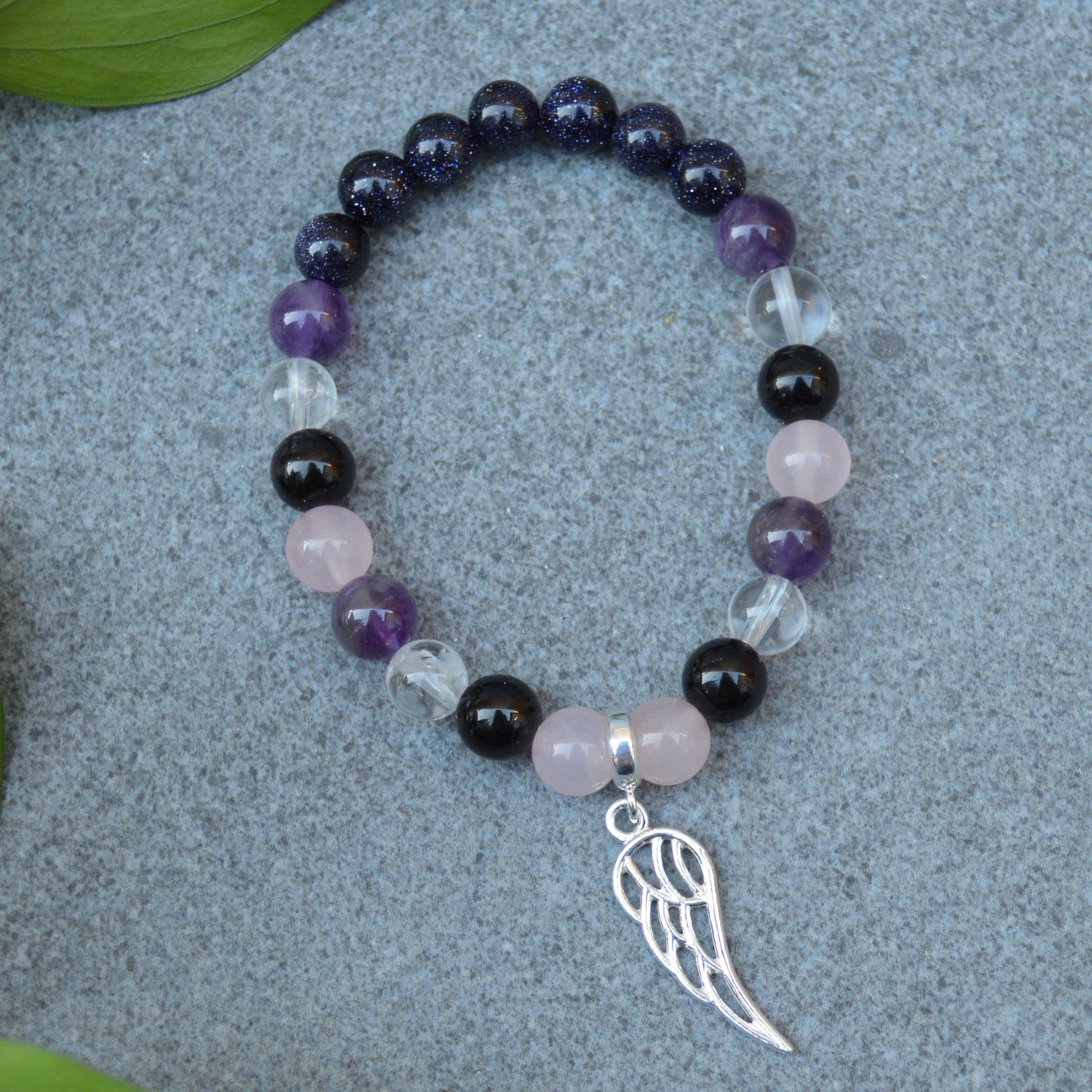 Grief & Loss Support Bracelet- Crystal Healing Bracelet- Custom Bracelet- Sterling Silver Charm