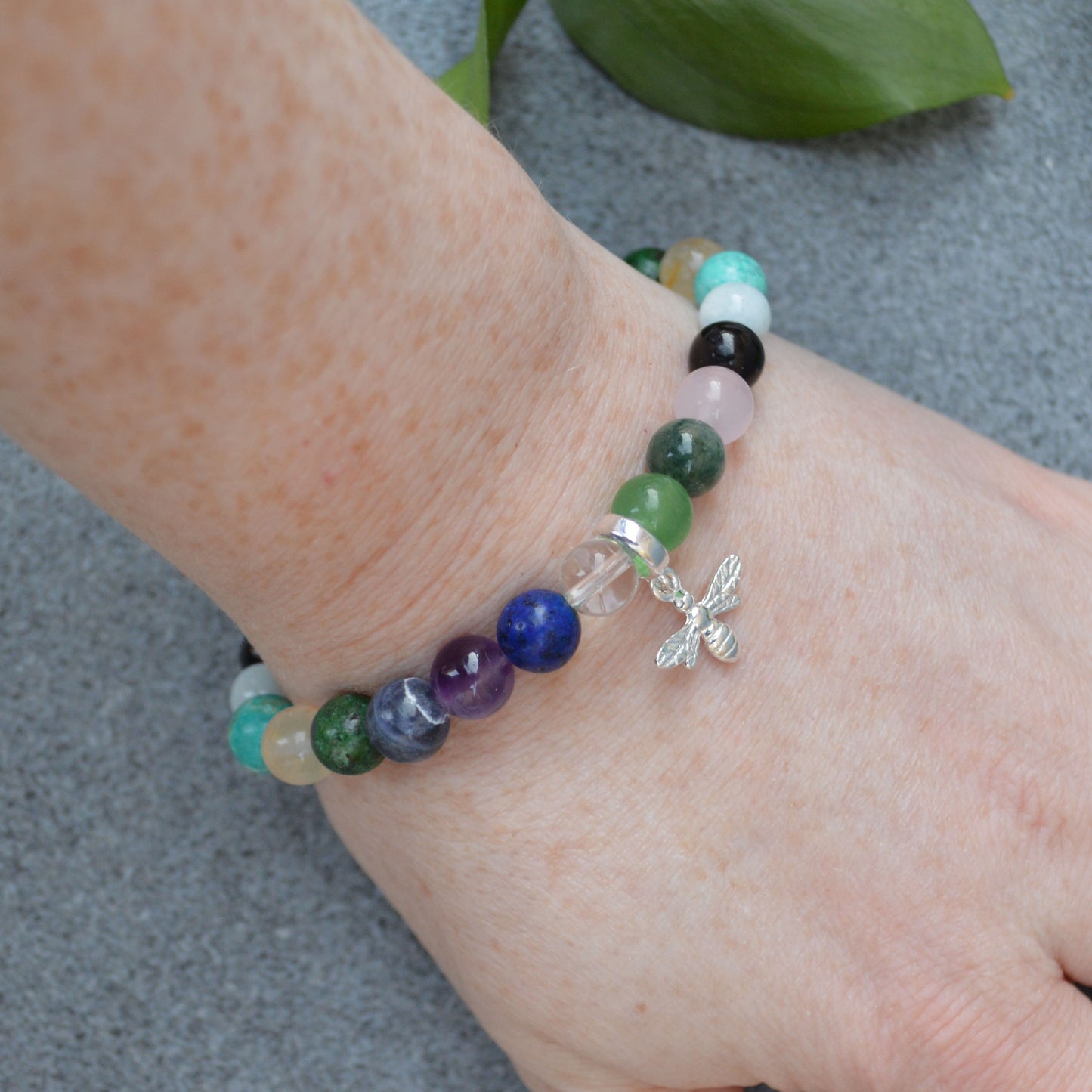 Boost Immunity Support Crystal Healing Bracelet with Sterling Silver Charm