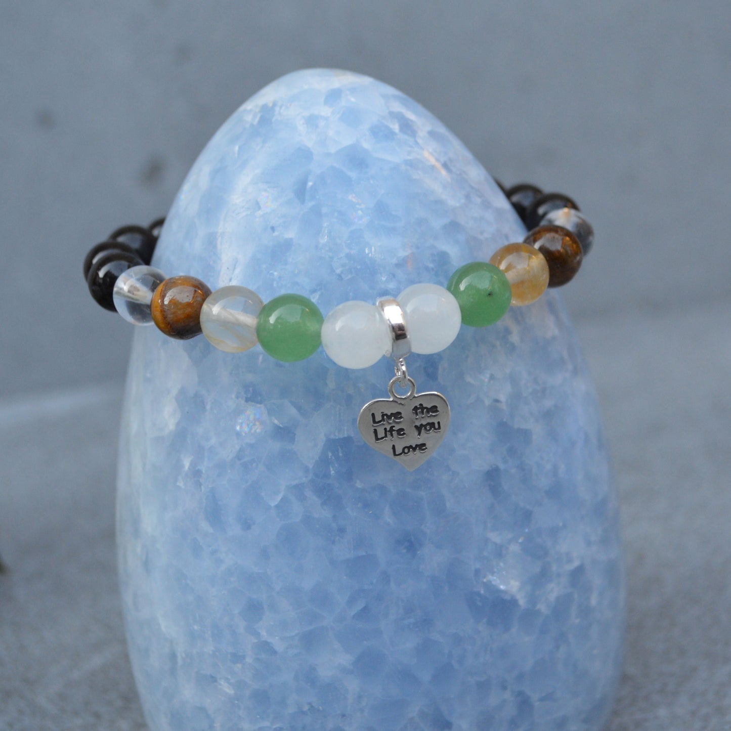 Prosperity & Wealth Bracelet- Crystal Healing Bracelet- Custom Bracelet- Sterling Silver Charm