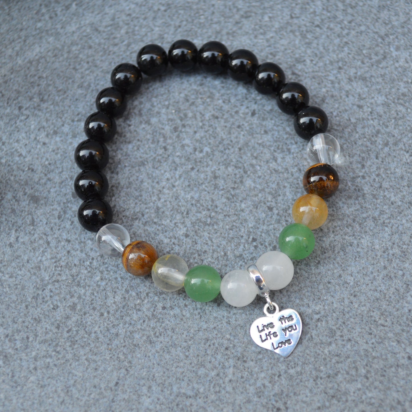 Prosperity & Wealth Bracelet- Crystal Healing Bracelet- Custom Bracelet- Sterling Silver Charm