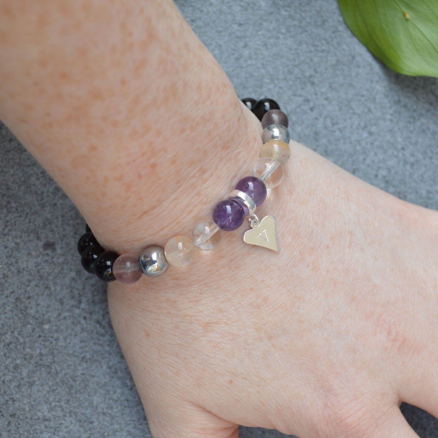 Bullying Support Crystal Healing Bracelet with Sterling Silver Charm