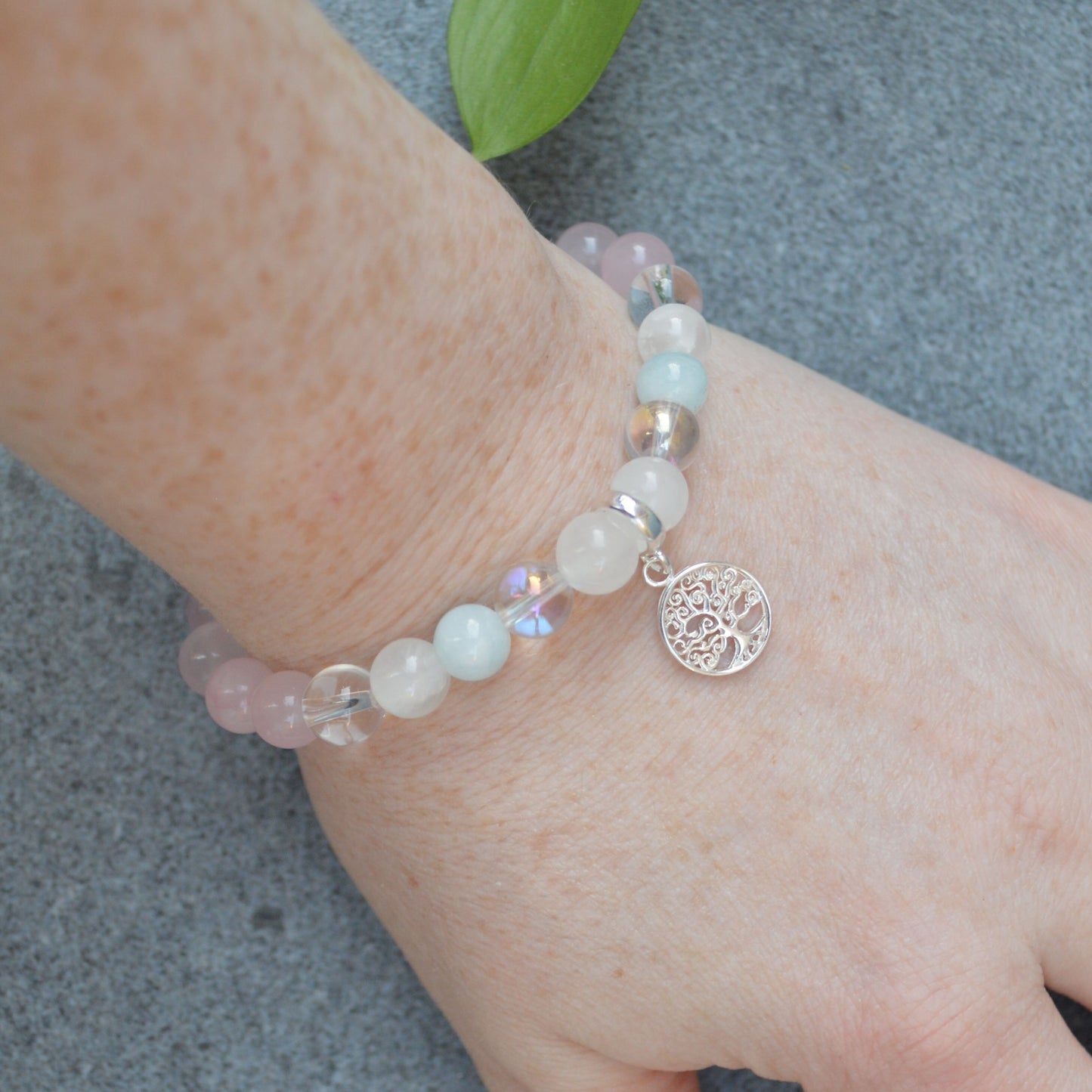 Daughterly Love Crystal Healing Bracelet with Sterling Silver Charm