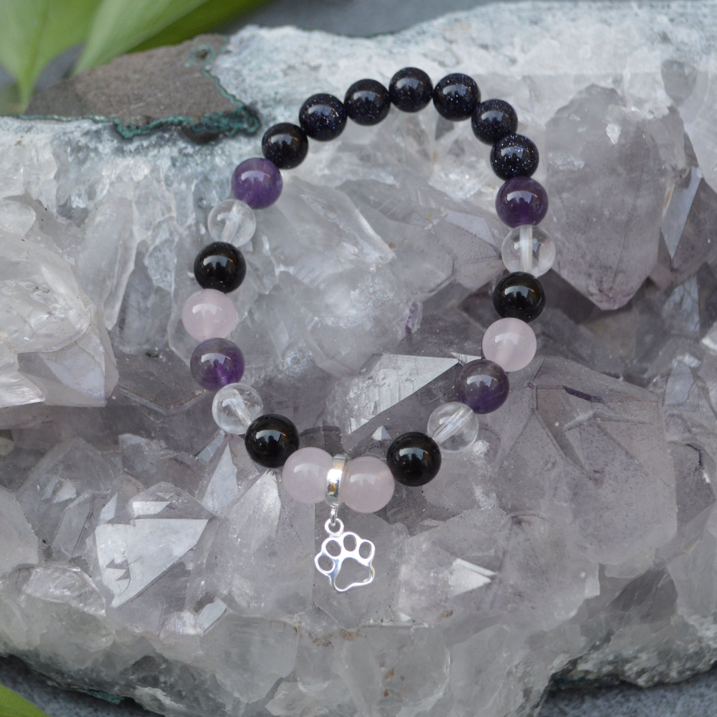 Grief & Loss Support Bracelet- Crystal Healing Bracelet- Custom Bracelet- Sterling Silver Charm