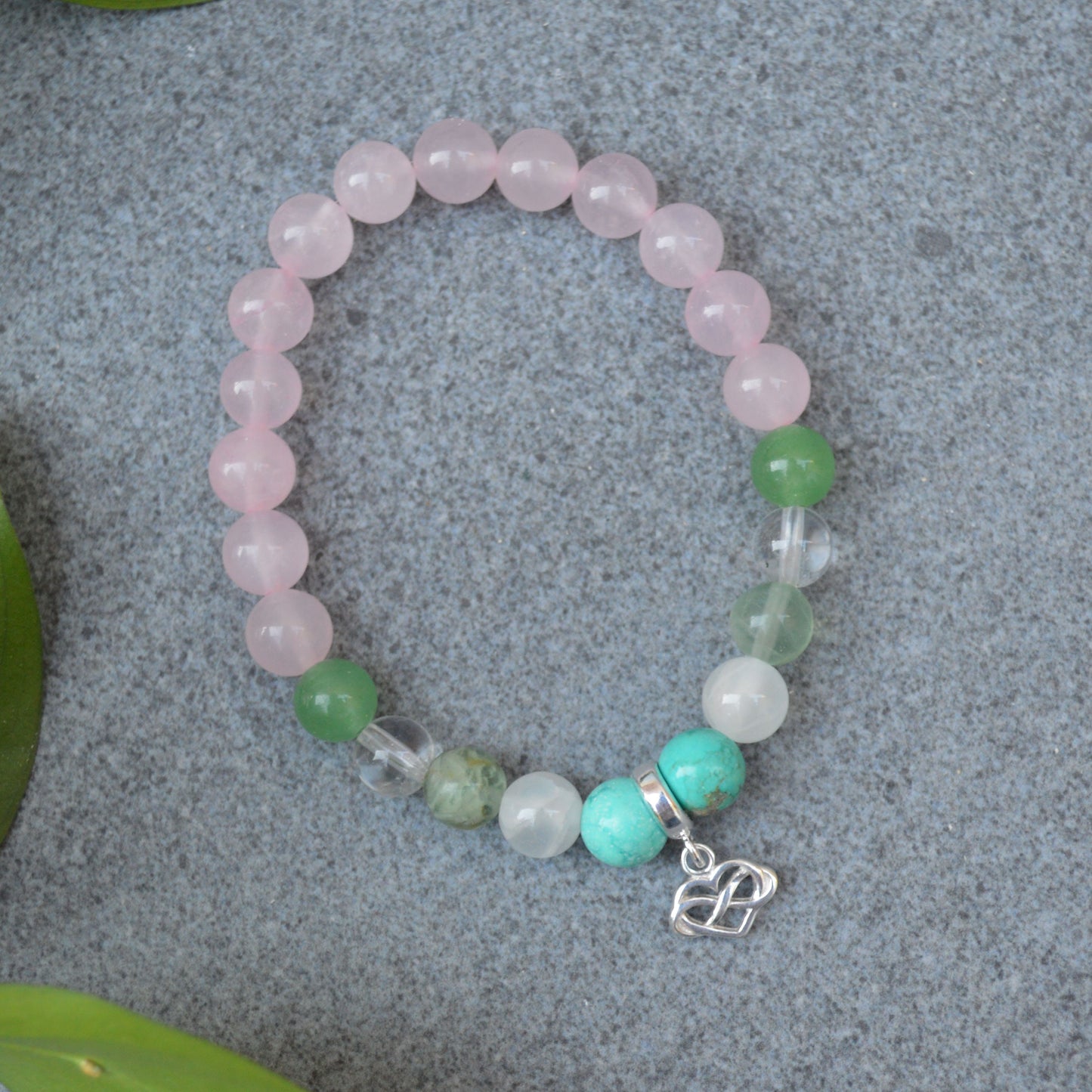 Hormone Balance Support Bracelet- Crystal Healing Bracelet- Custom Bracelet- Sterling Silver Charm