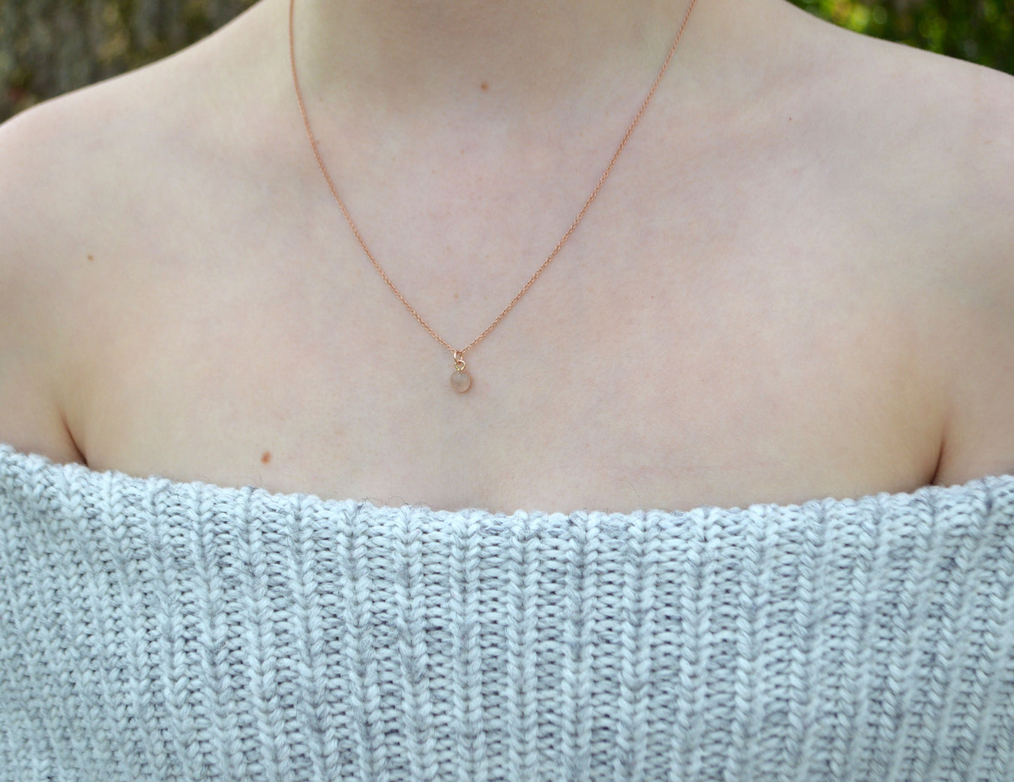 Tiny Moondust Necklace Rose Gold