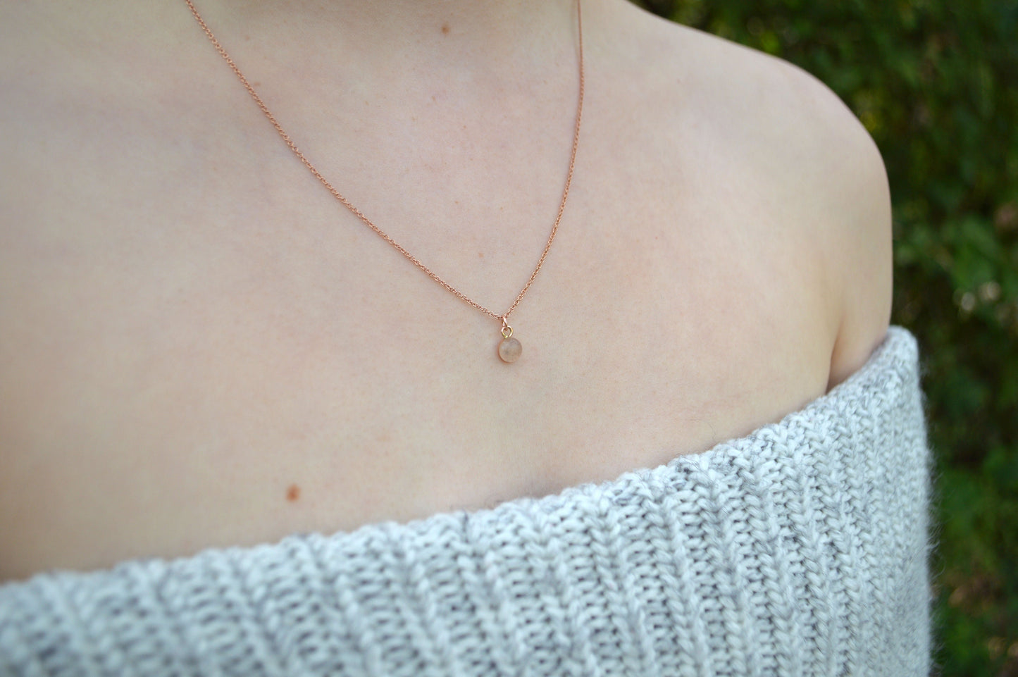 Tiny Moondust Necklace Rose Gold