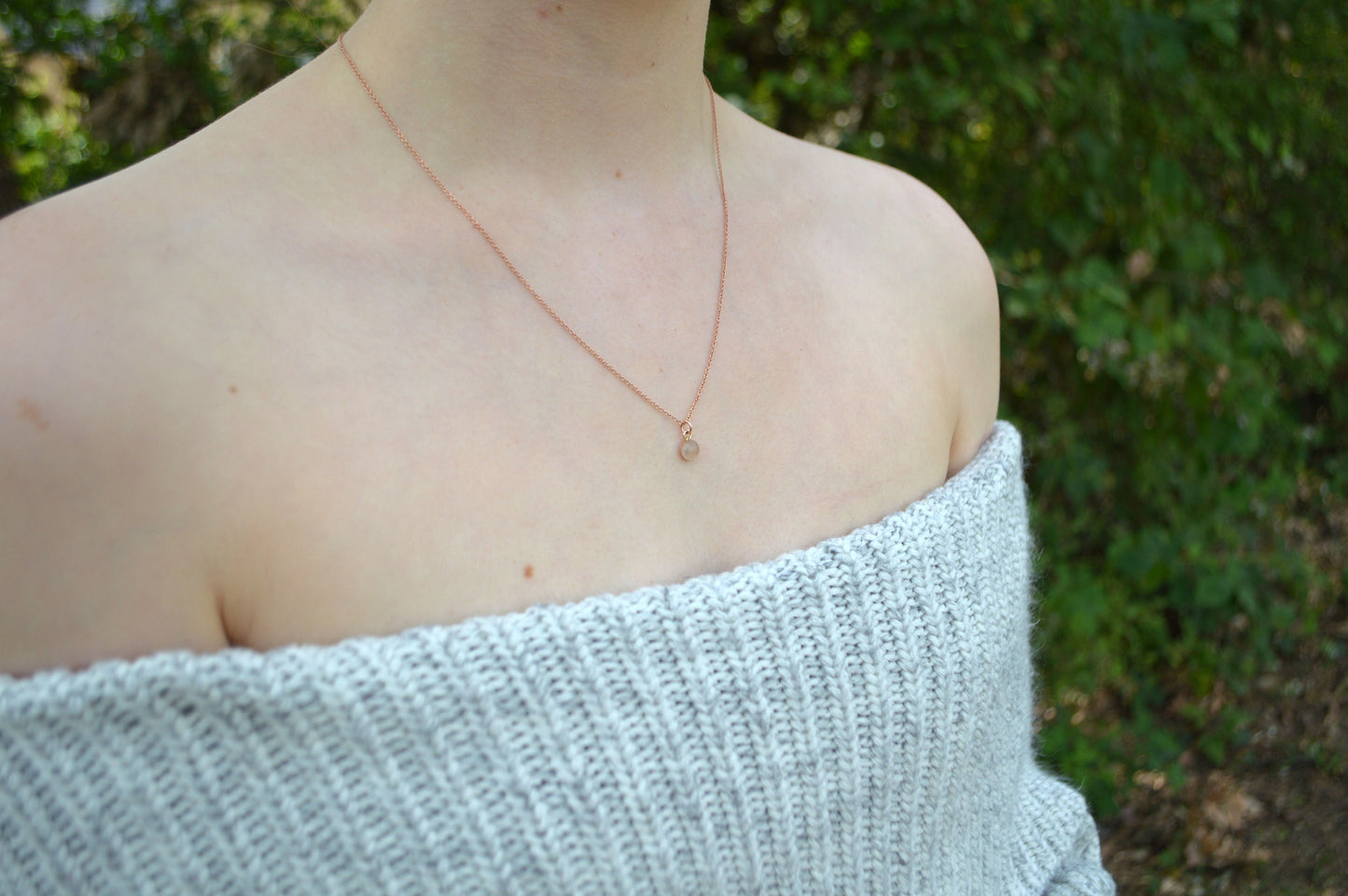 Tiny Moondust Necklace Rose Gold