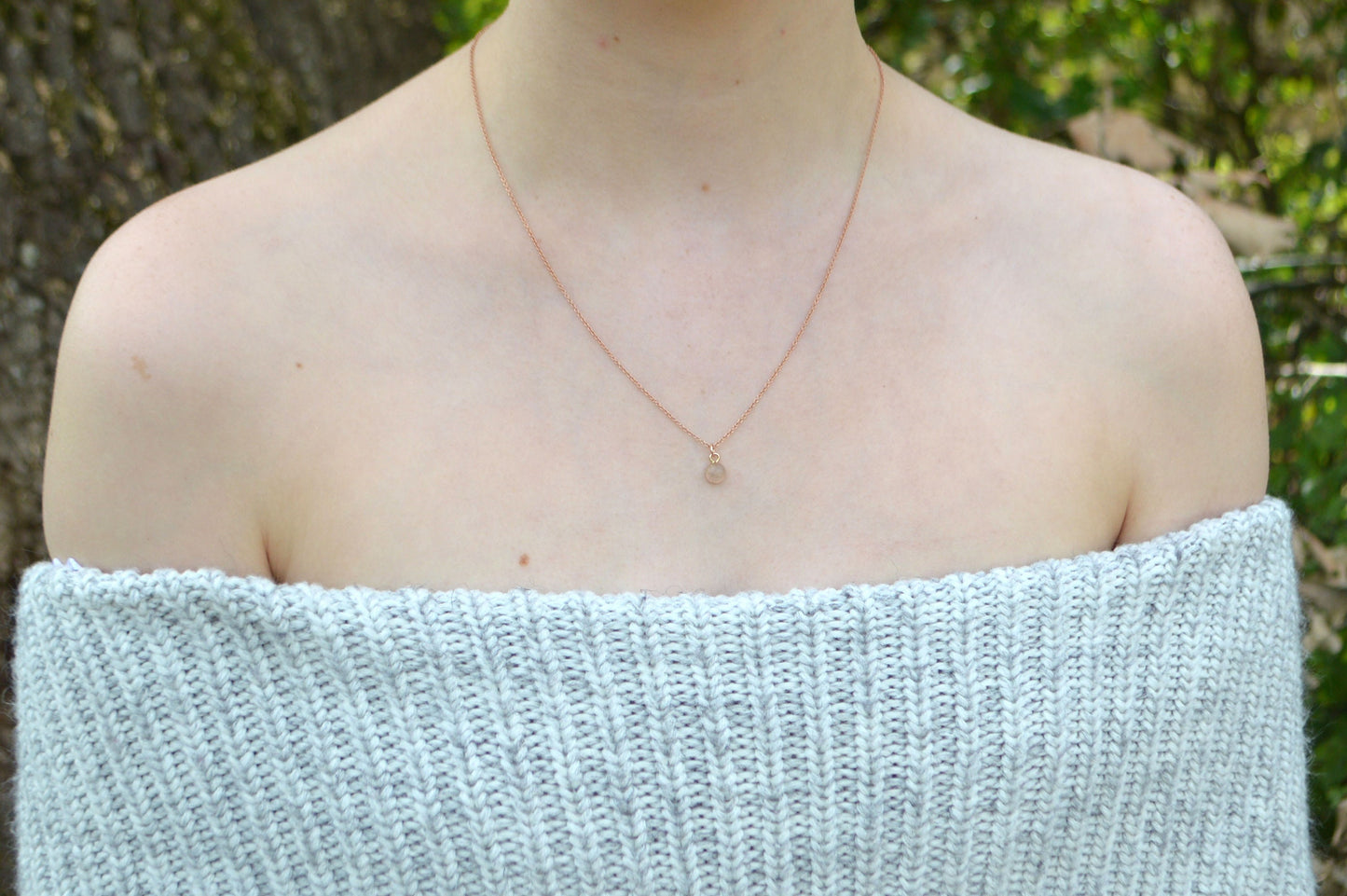 Tiny Moondust Necklace Rose Gold