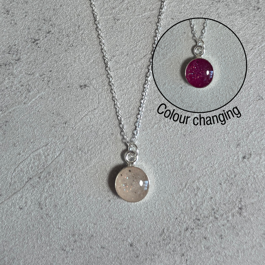 Small Rose Moon Moondust Necklace Sterling Silver