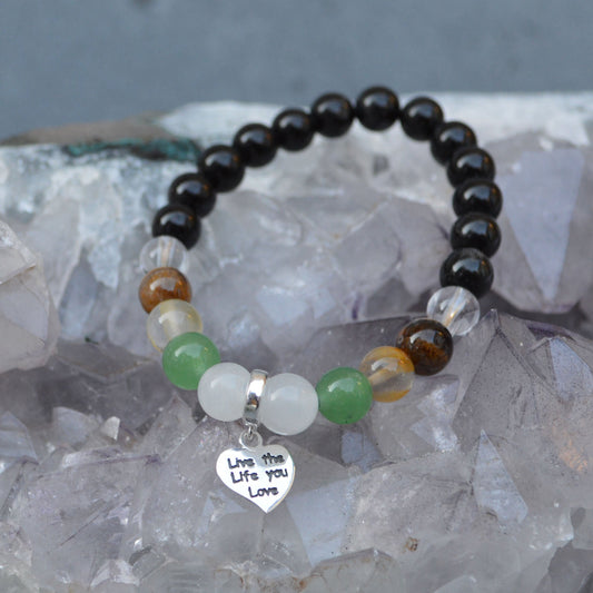 Prosperity & Wealth Bracelet- Crystal Healing Bracelet- Custom Bracelet- Sterling Silver Charm