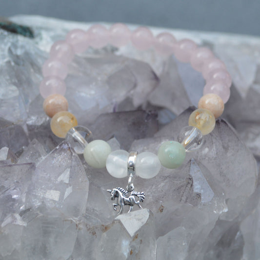 Friendship Bracelet- Crystal Healing Bracelet- Custom Bracelet- Sterling Silver Charm
