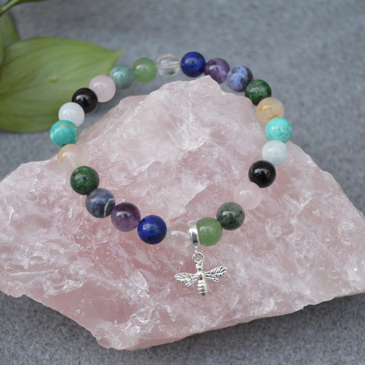 Boost Immunity Support Crystal Healing Bracelet with Sterling Silver Charm