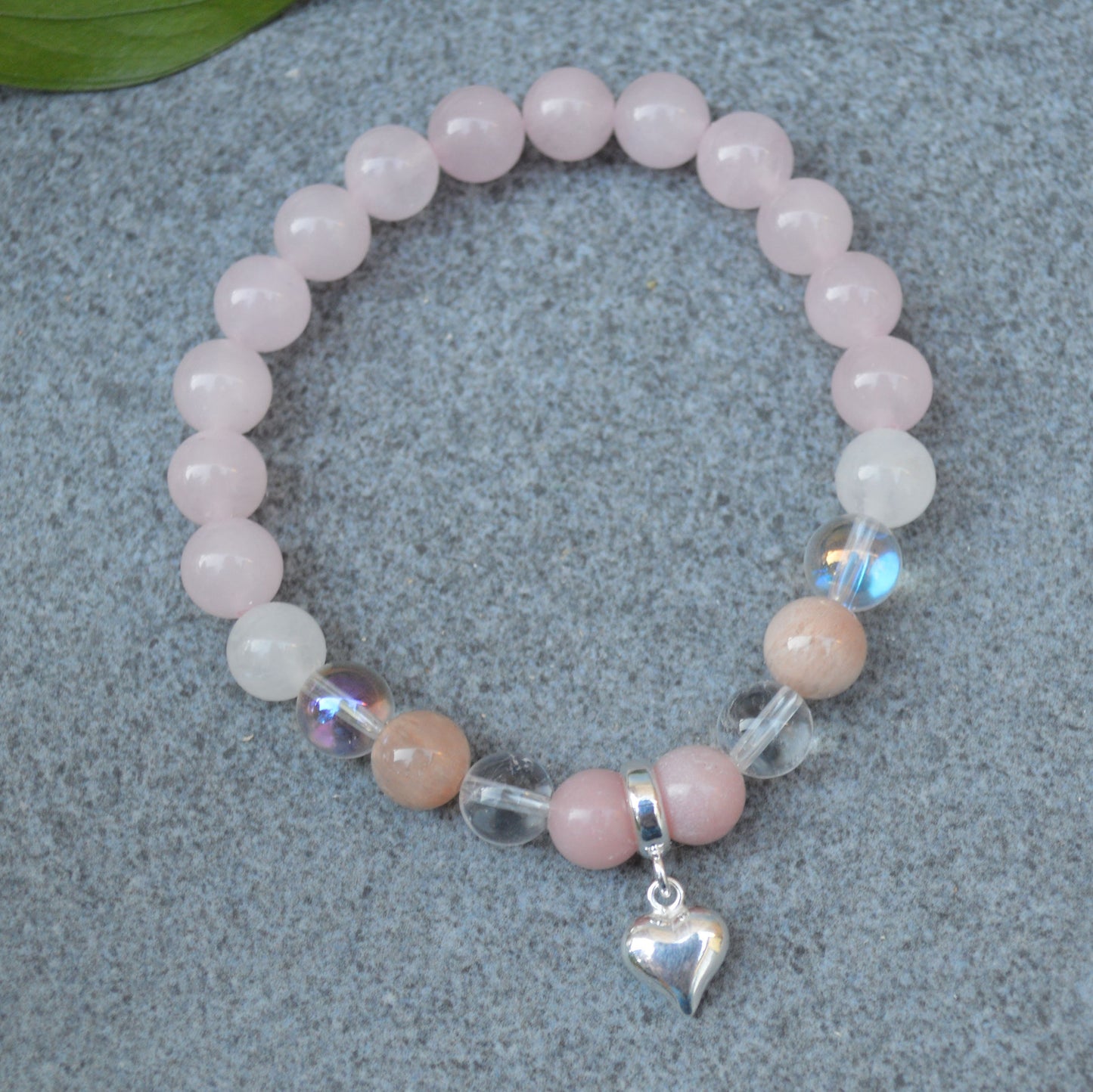Attracting Love Crystal Bracelet with Sterling Silver Charm